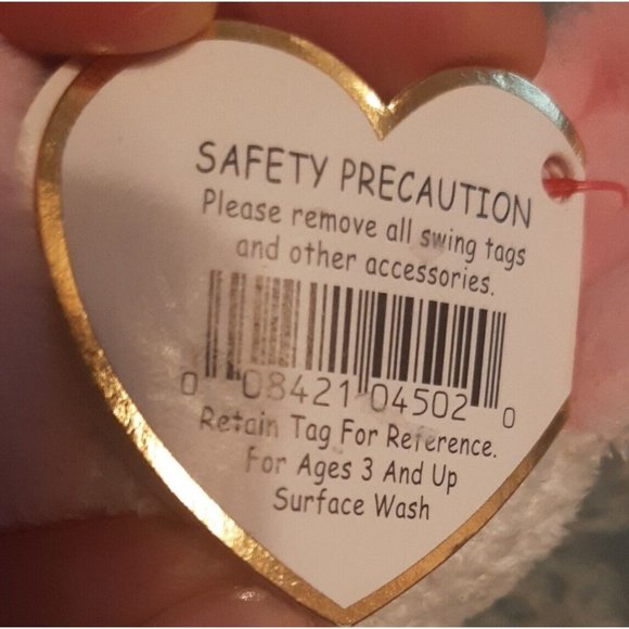 Cupid the Valentines Day Dog Ty Beanie Baby  Heart over  Eye Retired 2001 - Picture 12 of 13